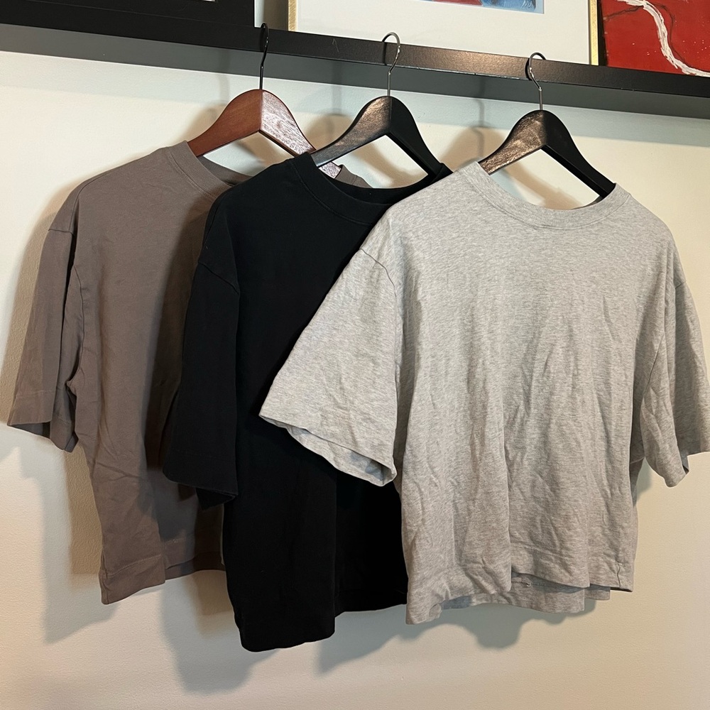 Abercrombie Essential Short-Sleeve Wedge Tee Bundle L (3 colors)